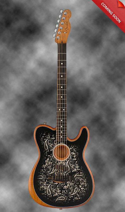 2021 FENDER AMERICAN ACOUSTASONIC TELECASTER, LTD. ED. IN SATIN BLACK PAISLEY