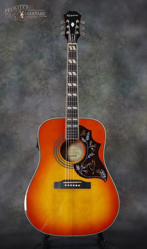 Minty-2015-Epiphone-Hummingbird-Faded-Cherry-Burst
